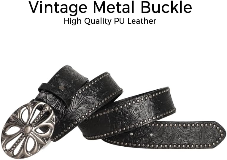 TYHOTULY Y2k Belt for Women Men Punk Alt Emo Gothic Grunge Clothes Accessories Vintage Western Cowboy Cowgirl Studded Belt - Image 2